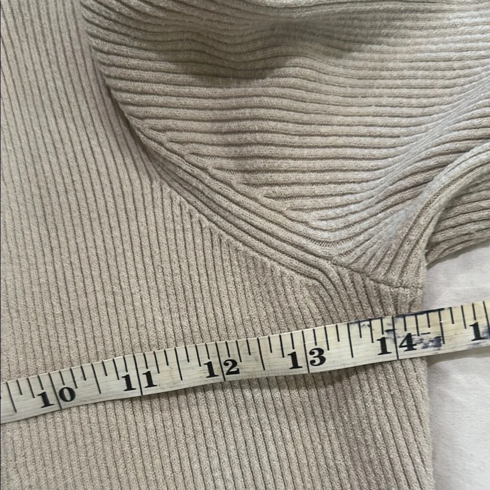 Abercrombie & Fitch Longline Open Ribbed Maxi Cardigan Dress - cream color